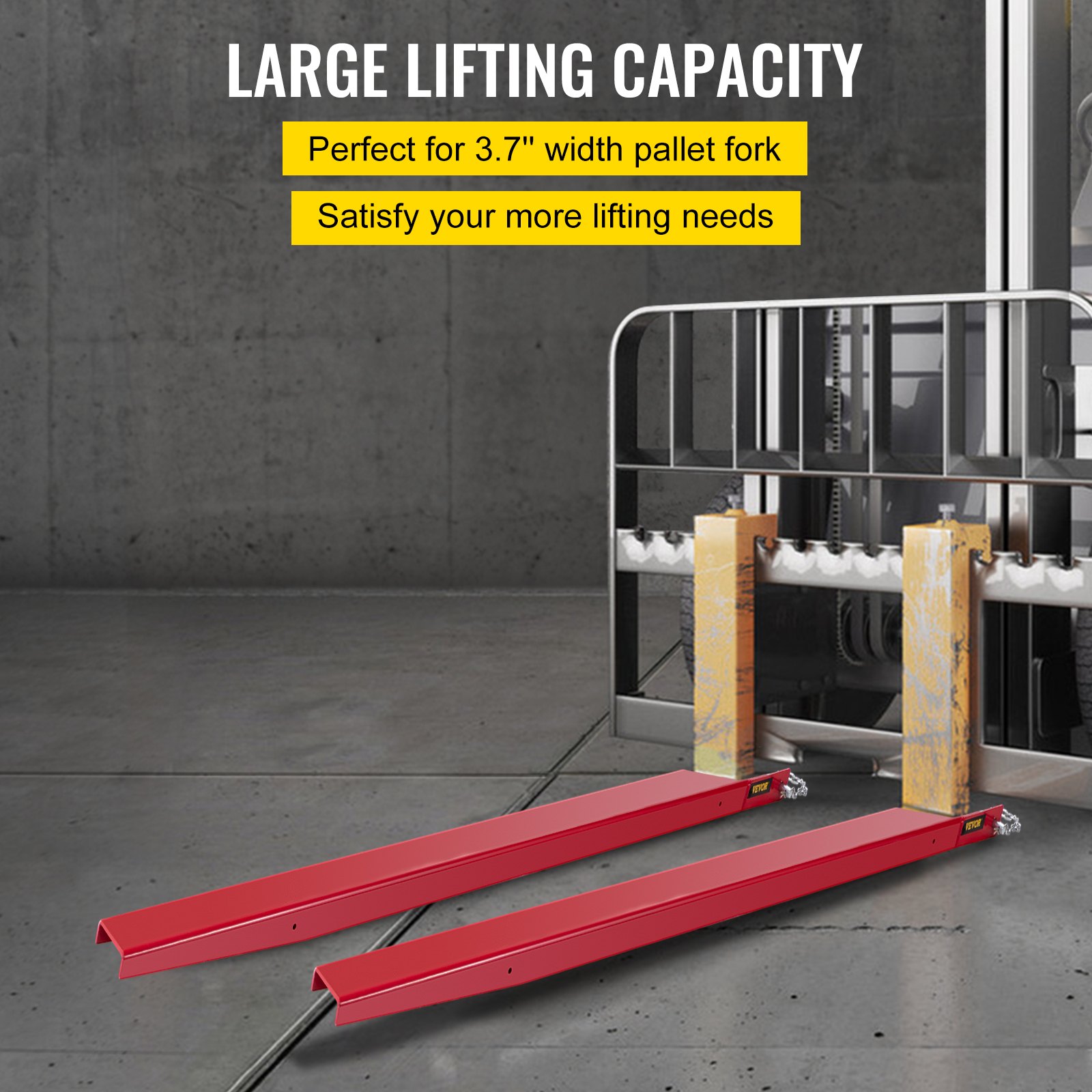 VEVOR Forklift Pallet Fork Extensions, 96" Length x 4" Width Forklift