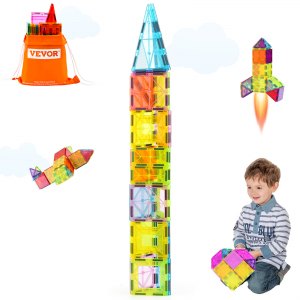 Jeu De 50 Mini Tuiles Magnétiques Voyage - Avec Boîte Métallique - Jouet éducatif STEM Pour Enfants 3-6 Ans - Compatible Grandes Marques