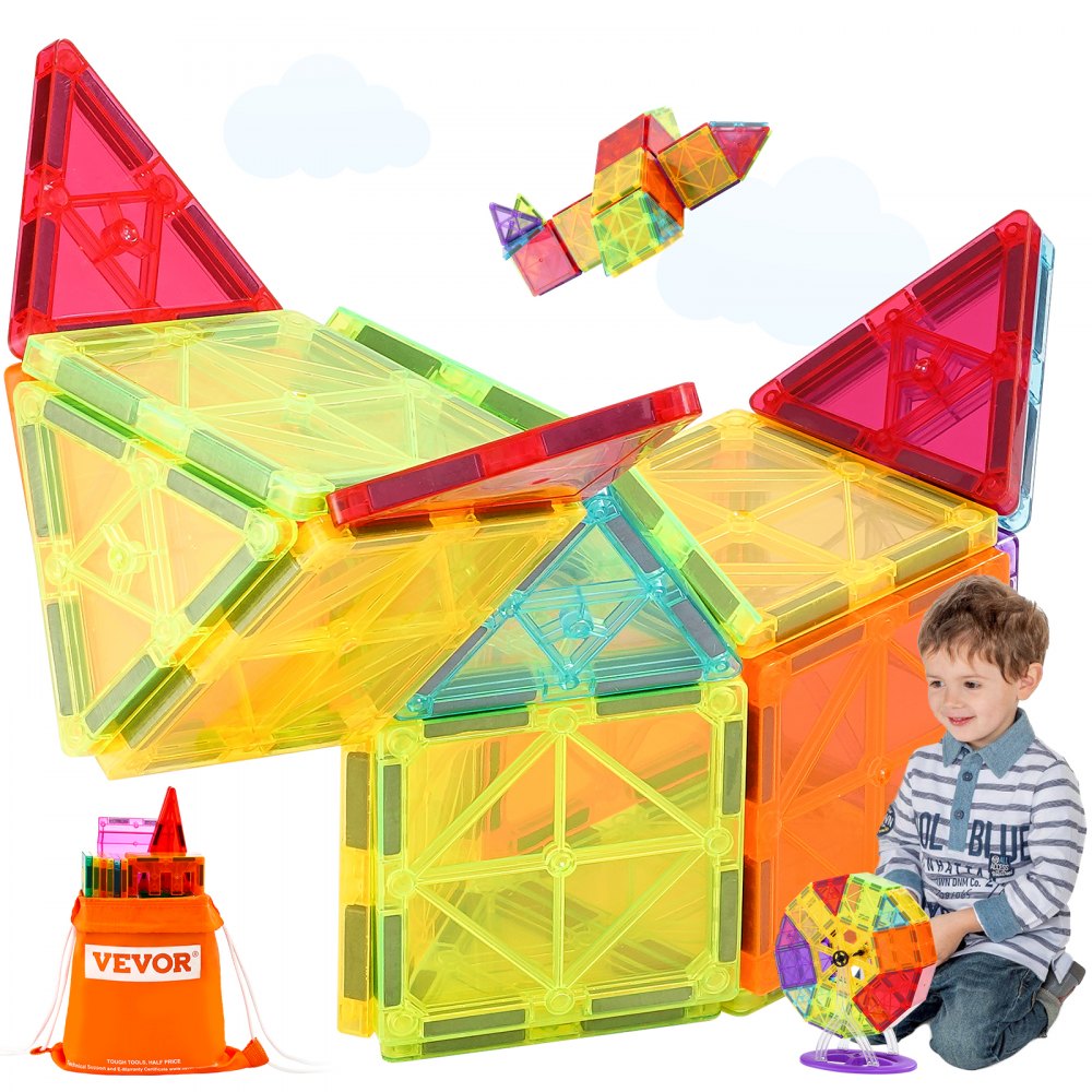 Anbalulu Magnetic Building Tiles, 134PCS Large Magnet Building Set,Magnetic Blocks, 3D STEM Stacking Toys, Magnets Toy for Kids Boys Girls : Anbalulu Magnetic Building Tiles, 134PCS Large Magnet