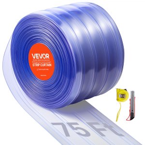 VEVOR Plastic Door Curtain Strips – 75ft × 8in PVC Roll