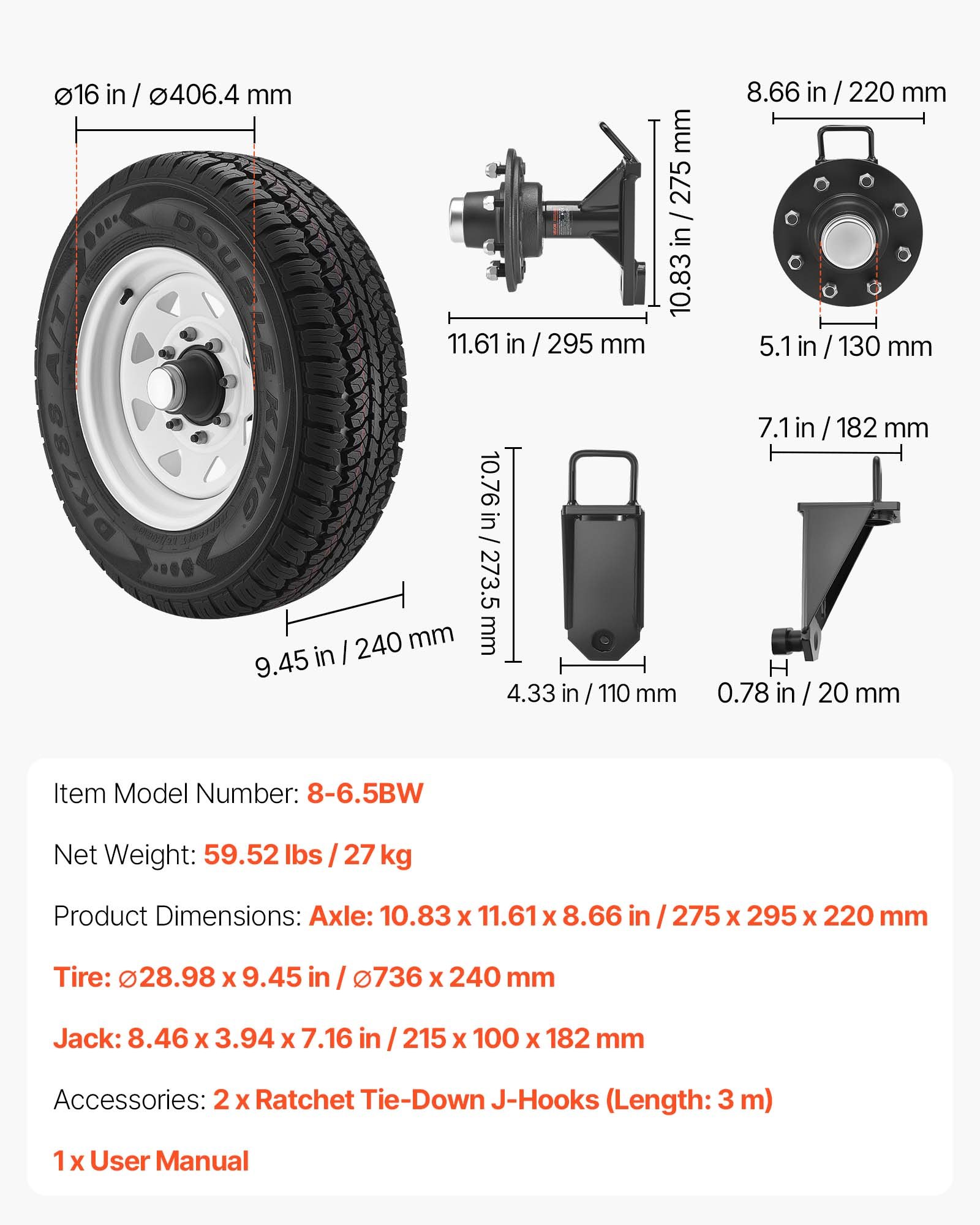 VEVOR Shipping Container Wheels Kit - 16