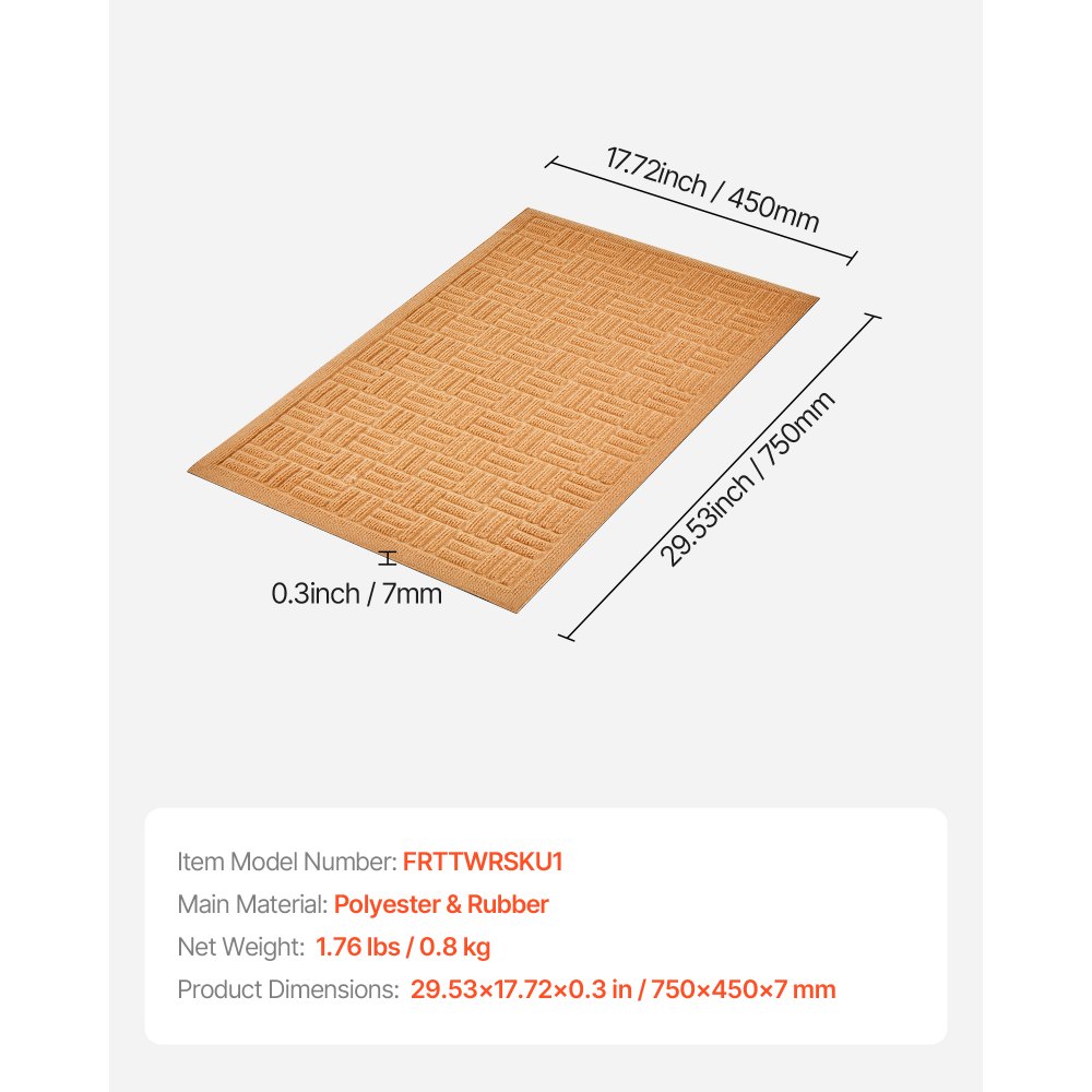 VEVOR Door Mat, 29.53 x 17.72 Inch, Front Door Mat Outside Entrance ...