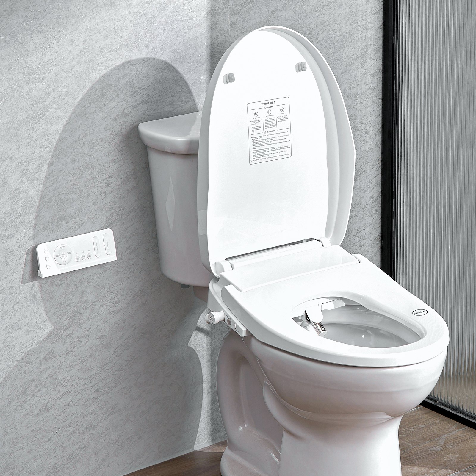 VEVOR Elongated Bidet Toilet Seat, Remote Control Smart Toilet Seat for ...