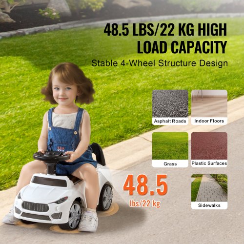 VEVOR Ride On Push Car for Toddlers, Ages 1-3, Ride Racer, Sit to Stand Toddler Ride On Toy, Classic Kids Ride On Car with Music Steering Wheel & Under Seat Storage, Ride On Toy for Boys Girls, Red - Multicolor main image 0