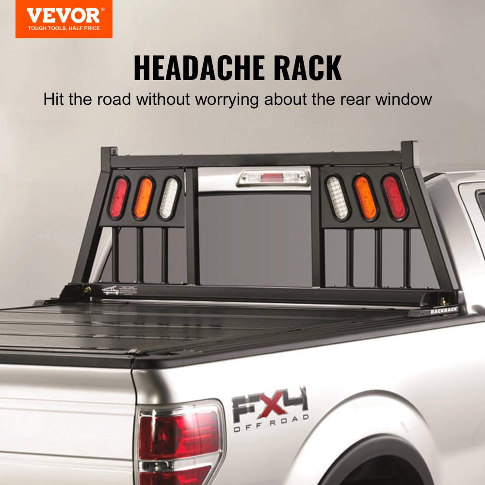 VEVOR Headache Rack, Alloy Steel Headache Rack, Truck Bed Mount Rack ...