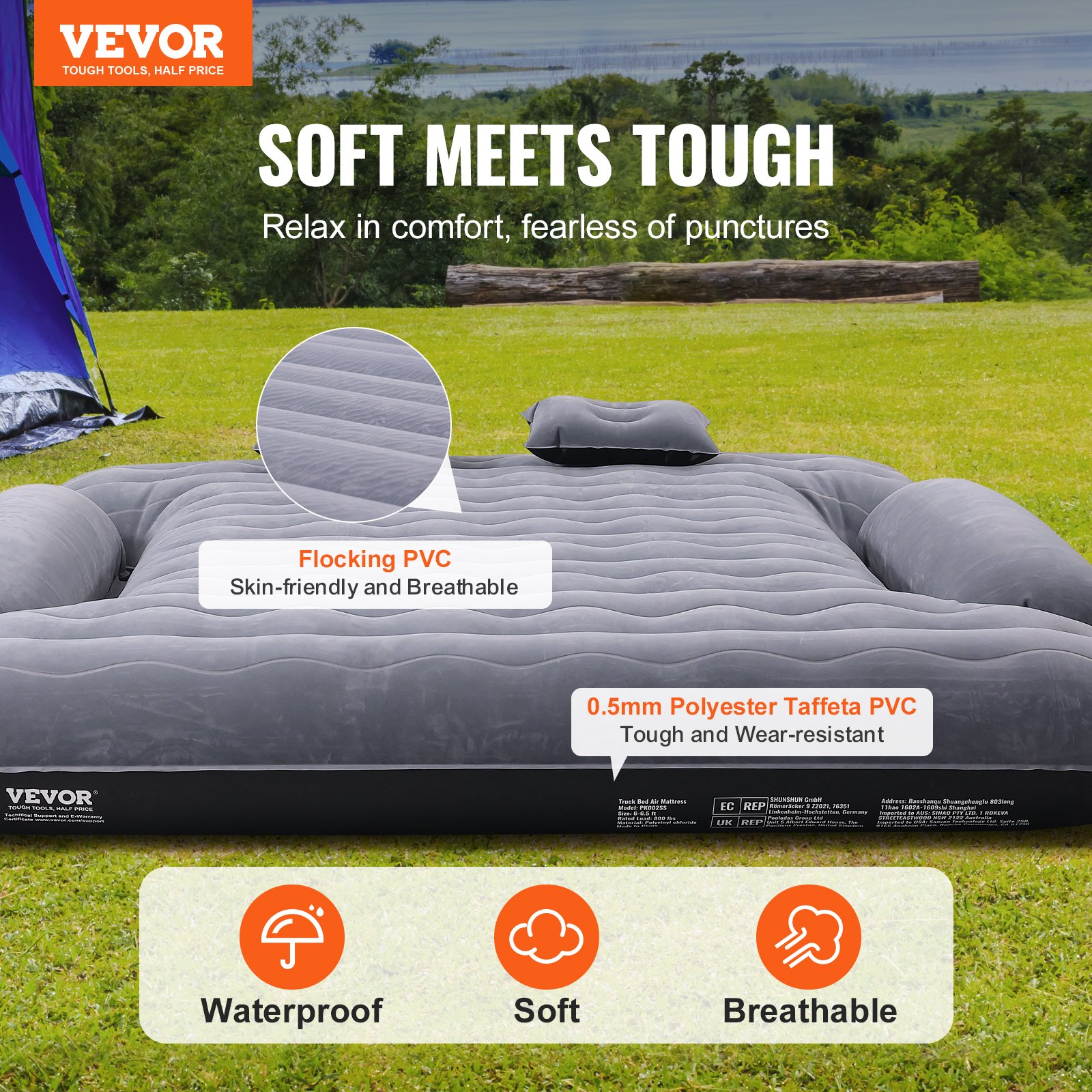 VEVOR Truck Bed Air Mattress, for 66.5 ft Full Size Truck Beds