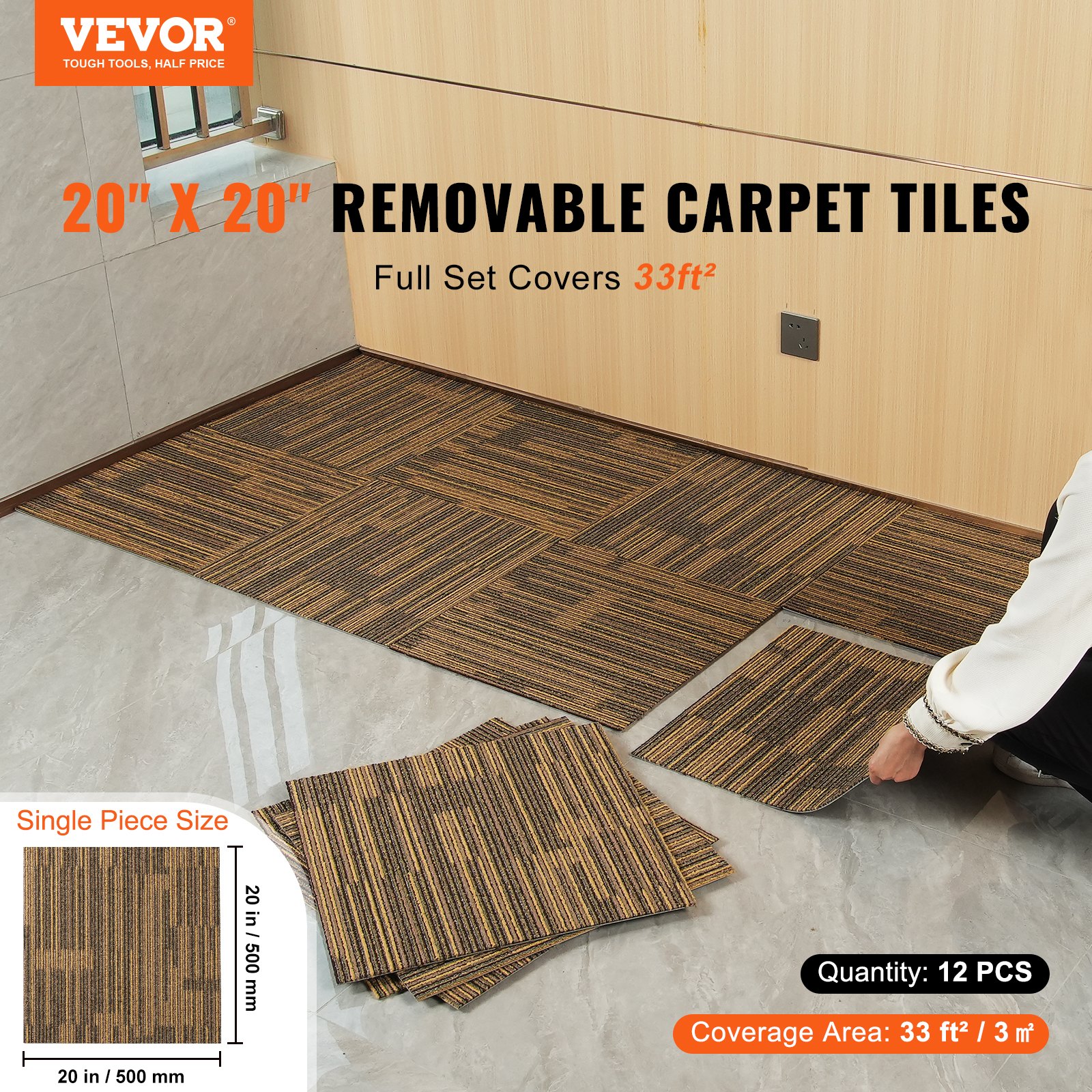 VEVOR Carpet Tiles Reusable, 20