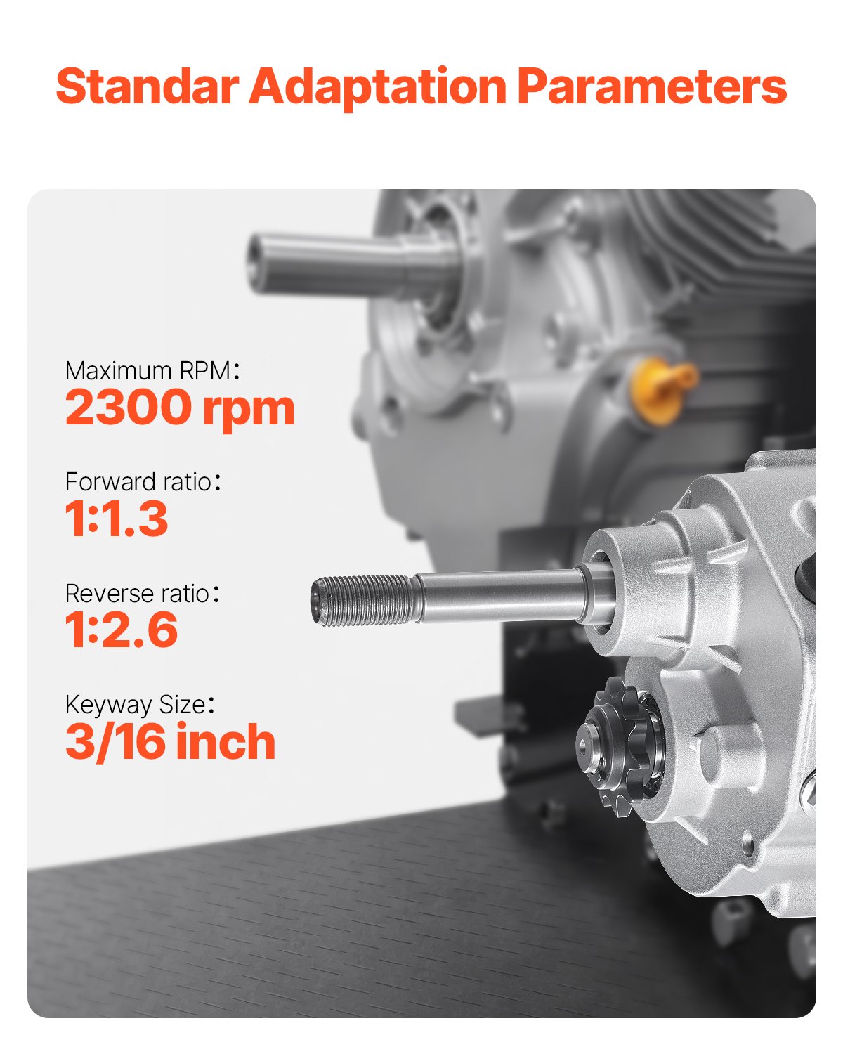 VEVOR Go Kart Forward Reverse Gearbox – 2–7HP, 2300 RPM