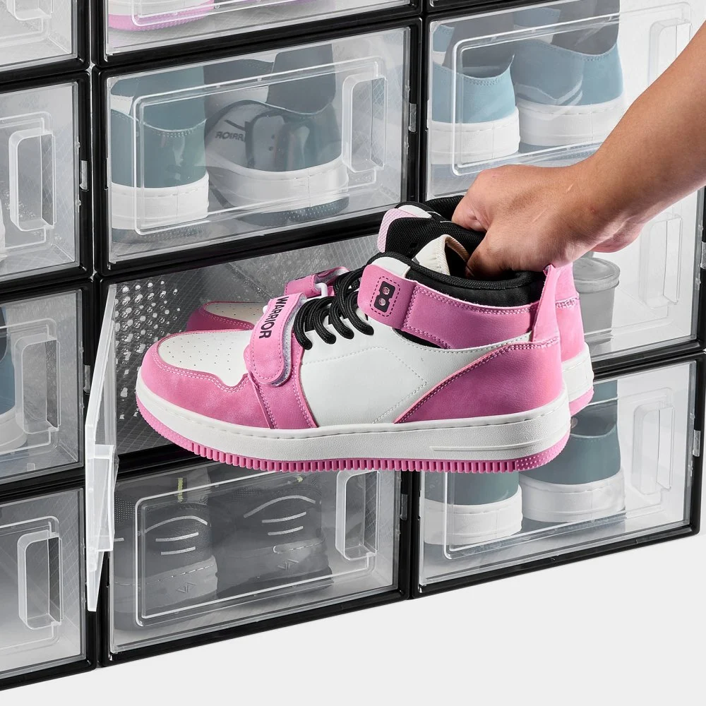 VEVOR Shoe Storage Boxes, 12 Pack Stackable Shoe Boxes Storage ...