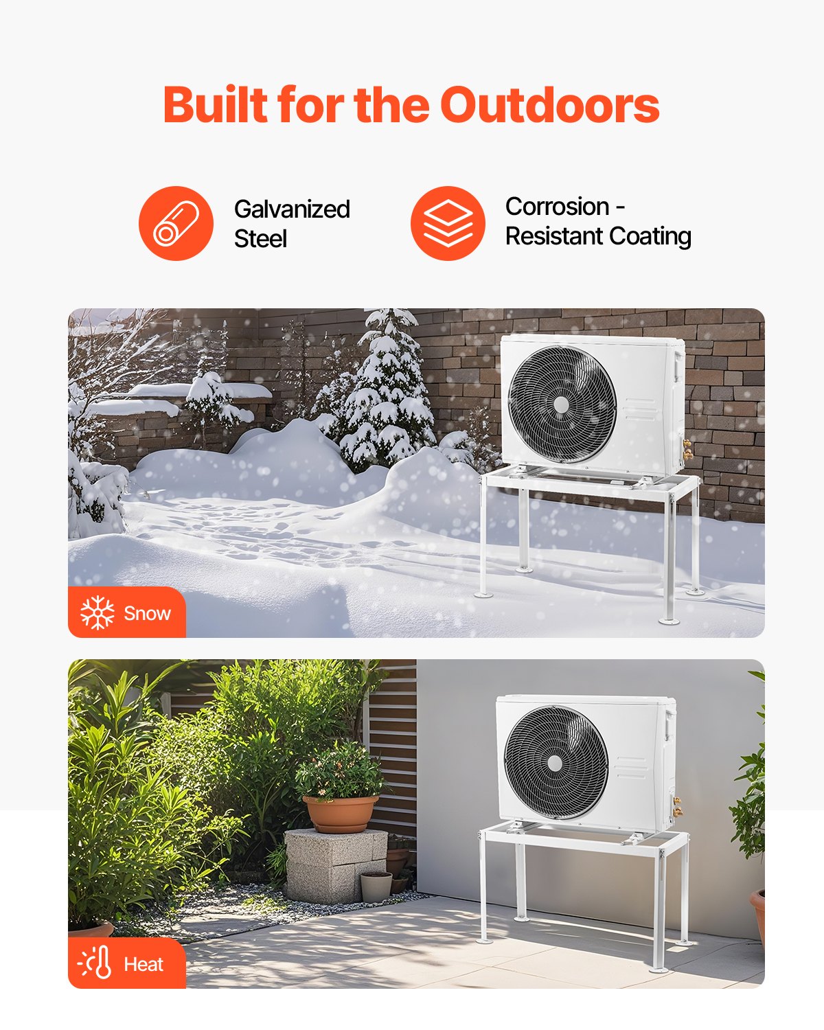 Mini Split Riser Stand VEVOR Mini Split Outdoor Unit Stand - 661 lbs, 9K-36K BTU