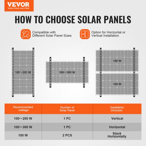 VEVOR 41-Inch Solar Panel Mount Brackets 0 - 90° Adjustable Tilt Mount ...