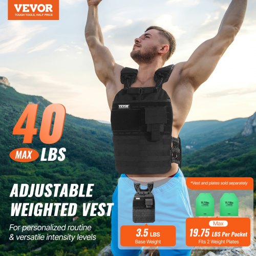 VEVOR 40lb Adjustable Weighted Vest for Men Women Strength VEVOR 40lb Adjustable Weighted Vest for Men Women Strength