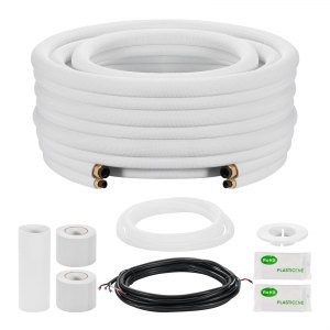 VEVOR 50ft Mini Split Line Set, 3/8” & 5/8” OD AC Copper Tubing Pipe, 3 ...