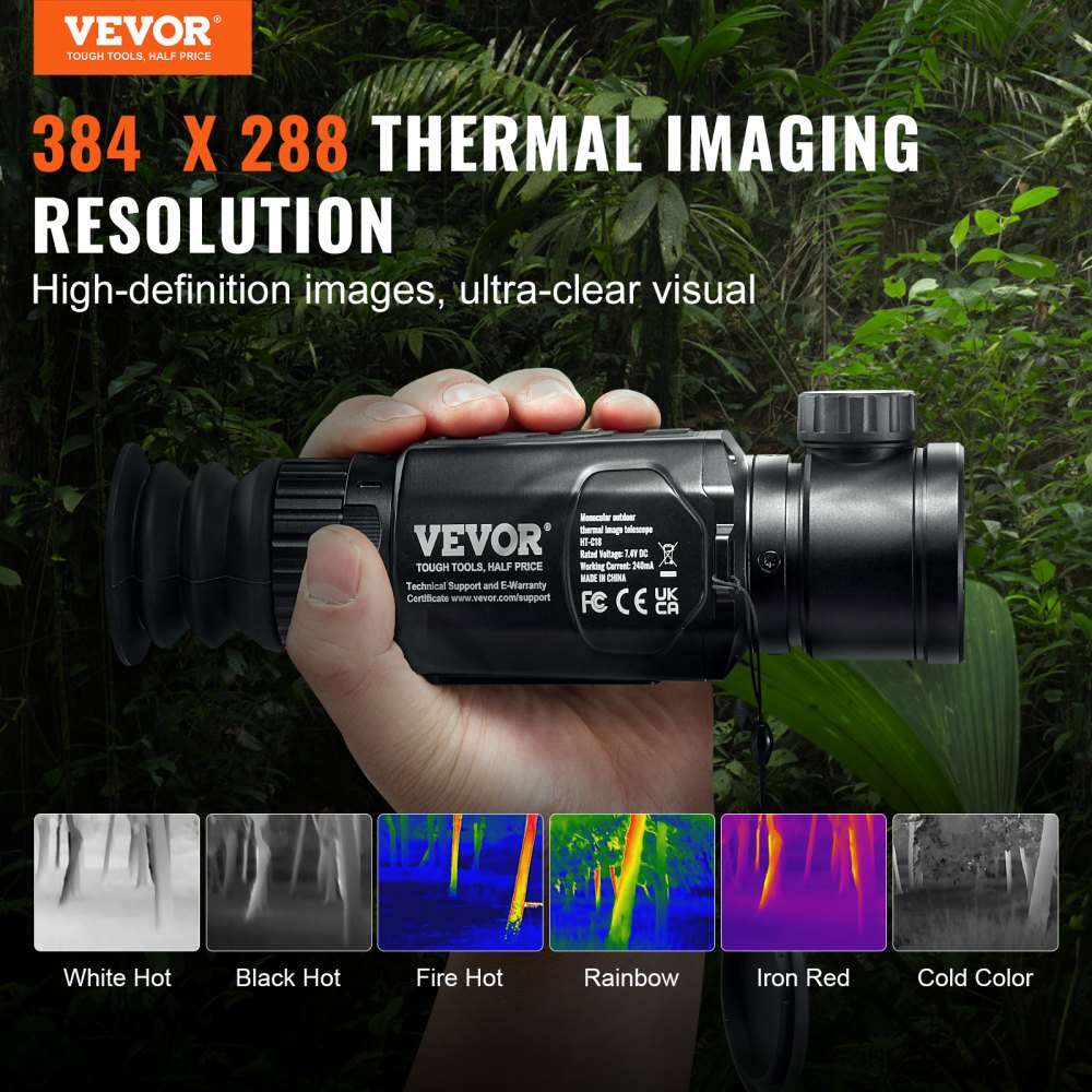 VEVOR Thermal Imager Monocular Hunting Imaging Telescope 1X 8X Zoom 0.