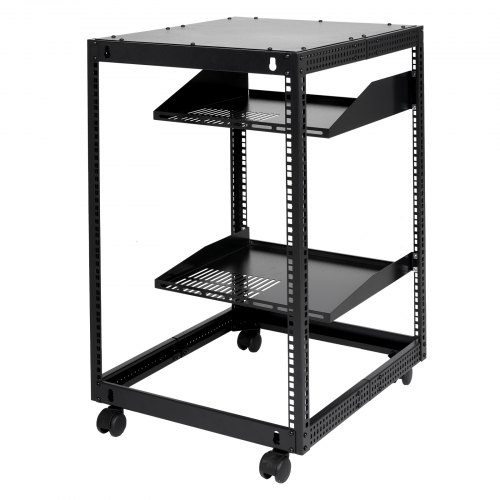 Small Av Rack Frame VEVOR 15U Open Frame Server Rack, Adjustable Depth, Free Standing or ...