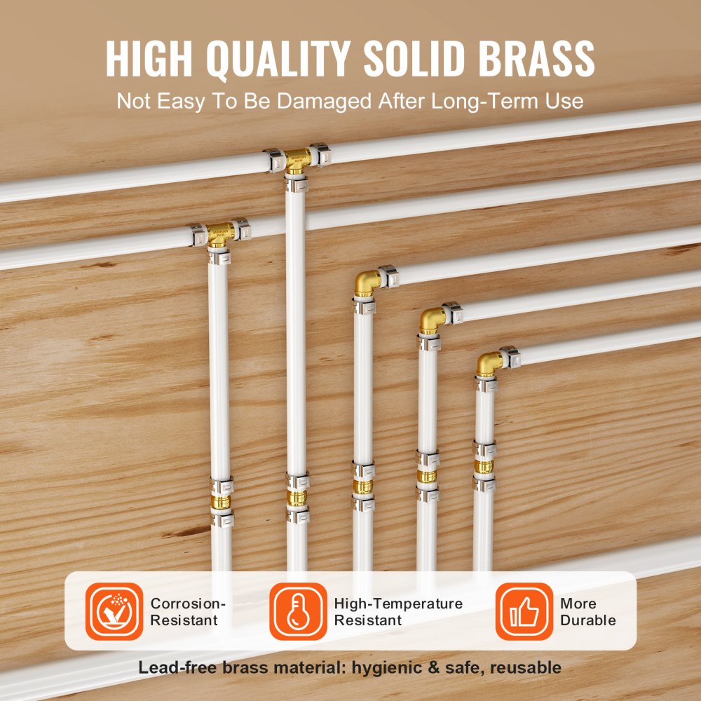 VEVOR Pipe Connector Brass – 50PCS, 1/2