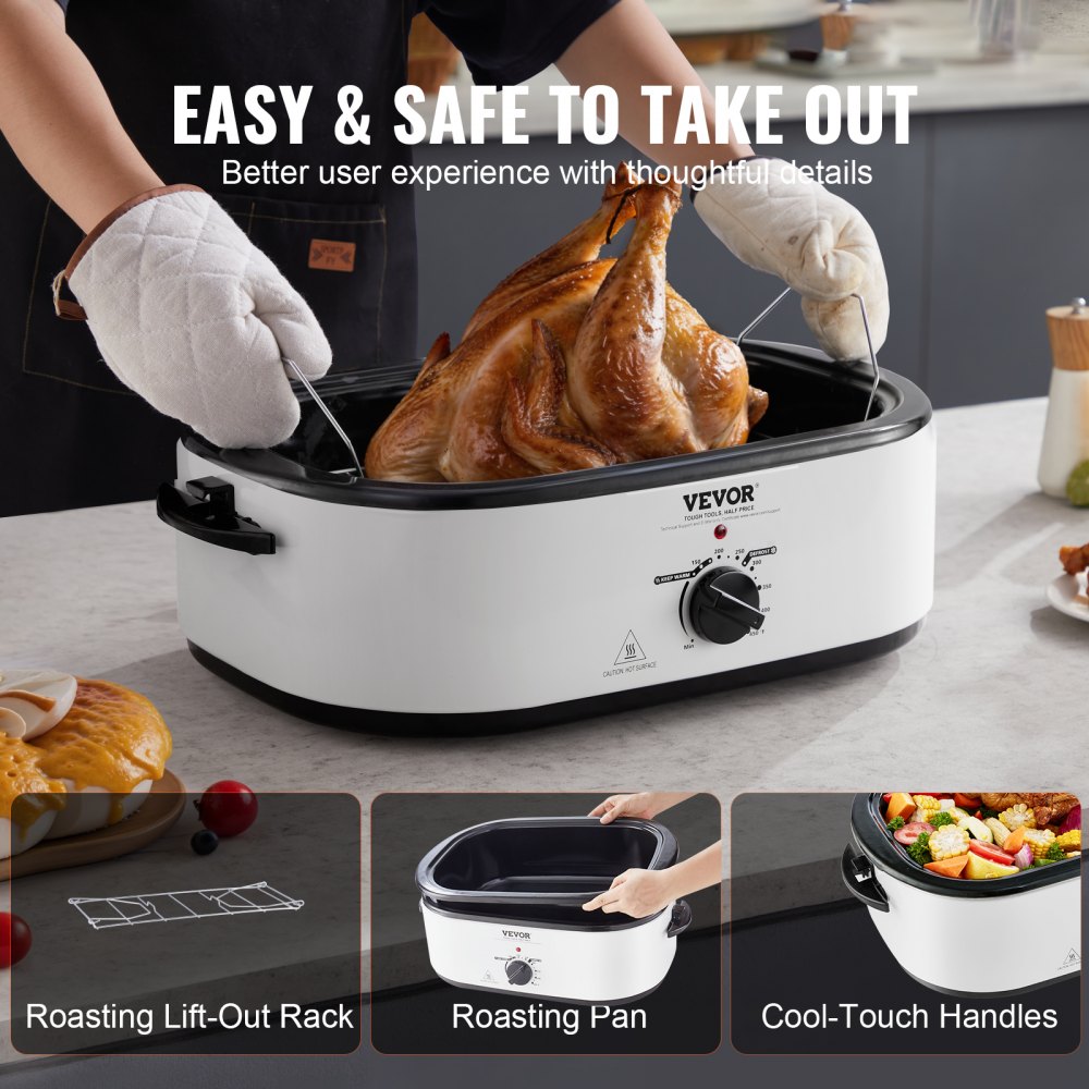VEVOR Electric Roaster Oven, 22 QT Turkey Roaster Oven with Self
