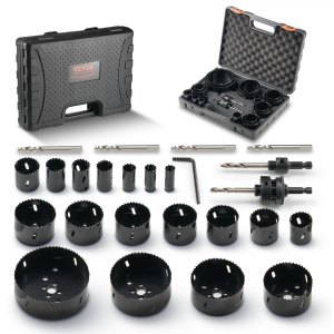 VEVOR Hole Saw Kit, 18 PCS Saw Blades, 6 Drill Bits, 1 Hex Wrench