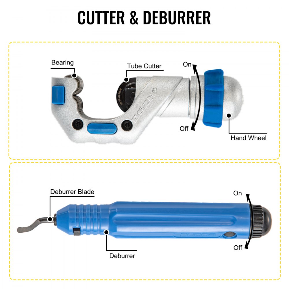 VEVOR Hydraulic Flaring Tool Kit with Tube Cutter Flare Tool Kit ...