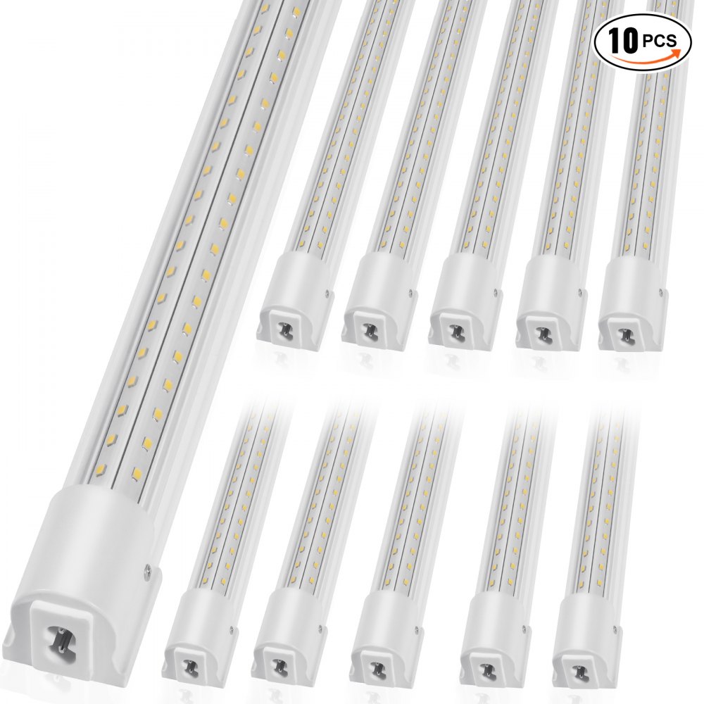 VEVOR 10 Pack LED Shop Light, 8 FT, 80W Linkable Shop Light Fixture, 11000 LM Ceiling Lights 59