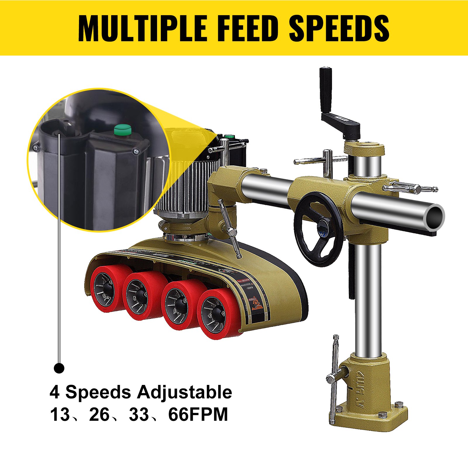 VEVOR Power Feeder Power Stock Feeder 1 HP Table Saw Feeder 4 Rollers 4