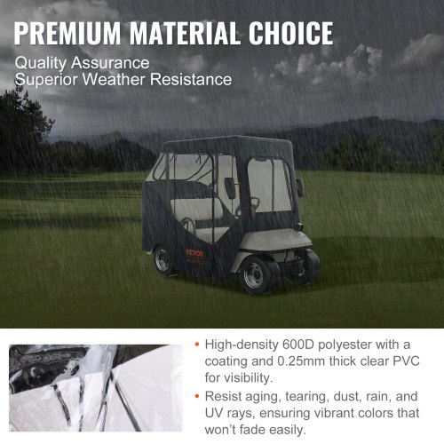 Popular Club Car 4 Passenger Enclosure Cover 4-Sided Clear Window Rain Covers Waterproof