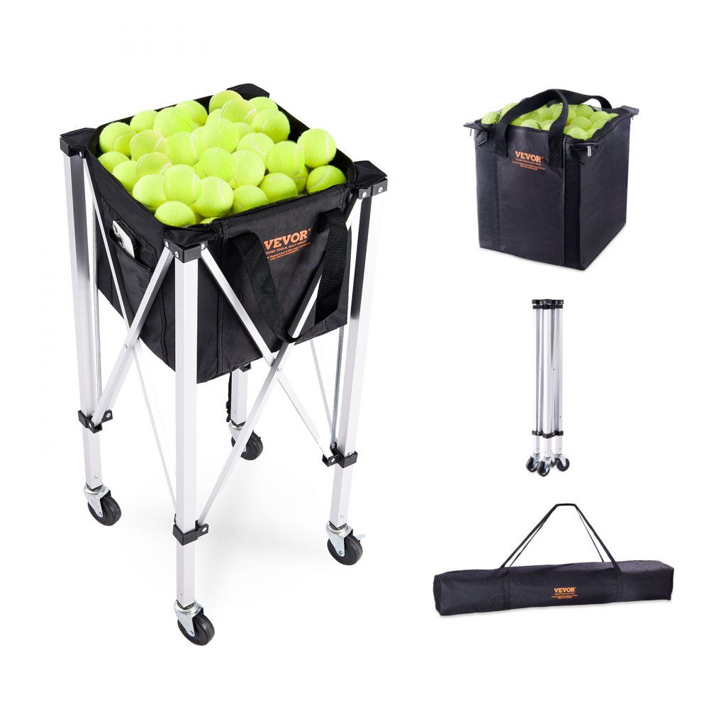 VEVOR Foldable Tennis Ball Hopper, Holds 180 Tennis Balls, Lightweight ...