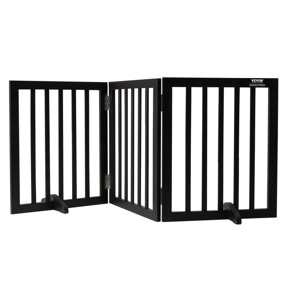 VEVOR Free Standing Dog Gate Foldable Pet Gate Brown