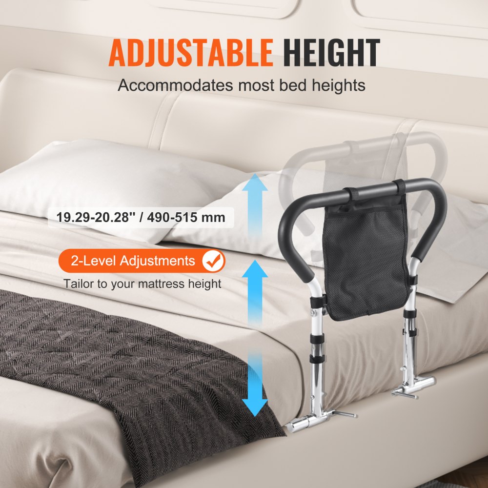 Senior Bed Ramp VEVOR Bed Rails for Elderly Adults 90° Foldable Bed Assist Rails for ...