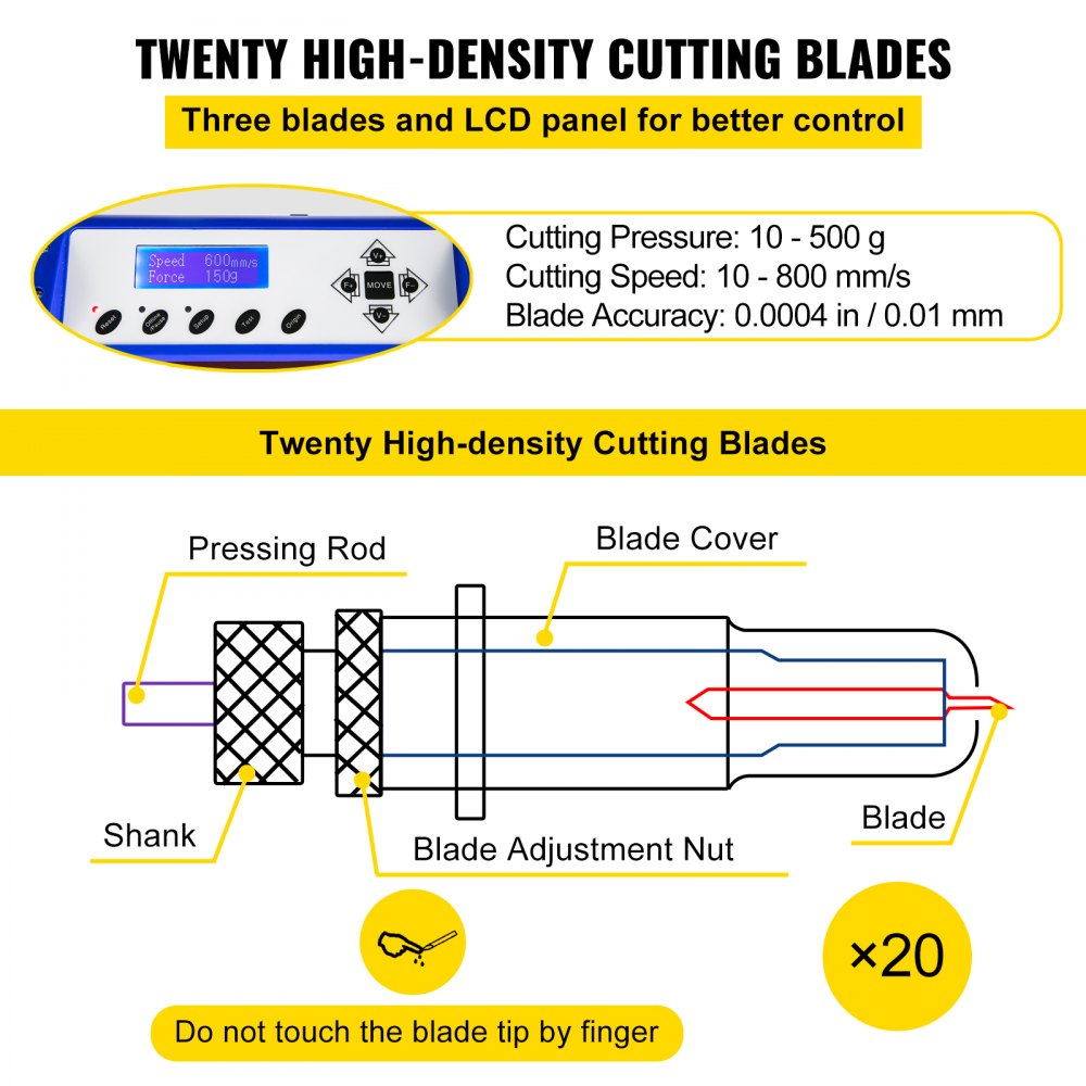 VEVOR Vinyl Cutter 34 Inch Vinyl Cutter Machine with 20 Blades Maximum ...