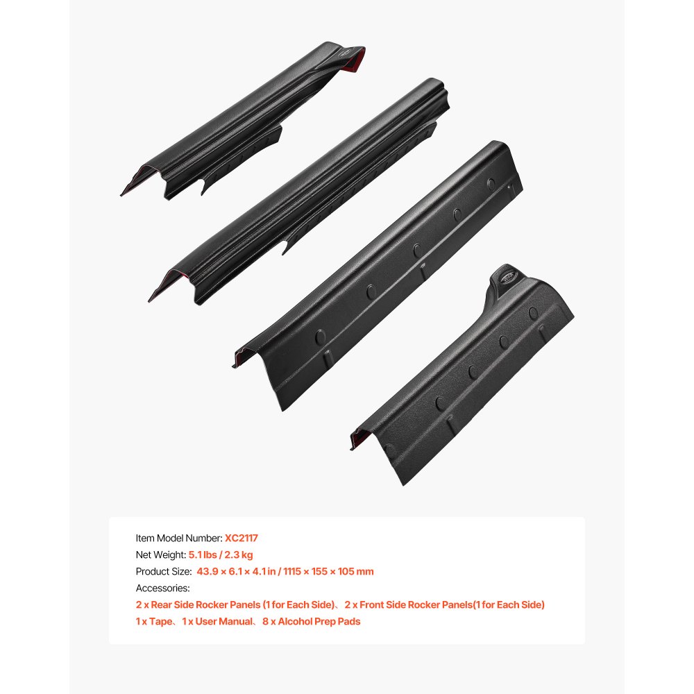 Driver Side Rocker Panel Protector VEVOR Rocker Panel Guard, 4-Piece Set Compatible with 2014-2018 ...