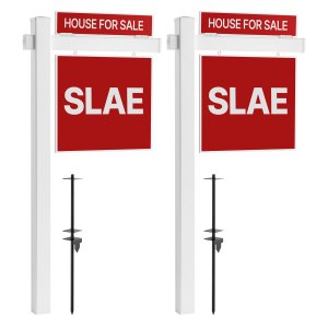 VEVOR Real Estate Sign Post, 2-Pack, 6 ft Tall, PVC Realtor Yard Sign ...