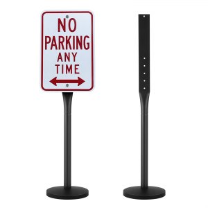 Post Storage Sign VEVOR Cast Iron Sign Post, 4 ft Portable Heavy Duty Steel Post Sign ...