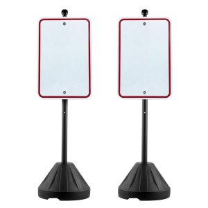 VEVOR Cast Iron Sign Post 5 ft Portable U-Channel Sign Stand with ...