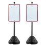 Mstge Portable Sign Post Kit With Wheels - 5ft Heavy Duty Steel Pole & Plastic Base For Traffic, Parking & Safety Signs
