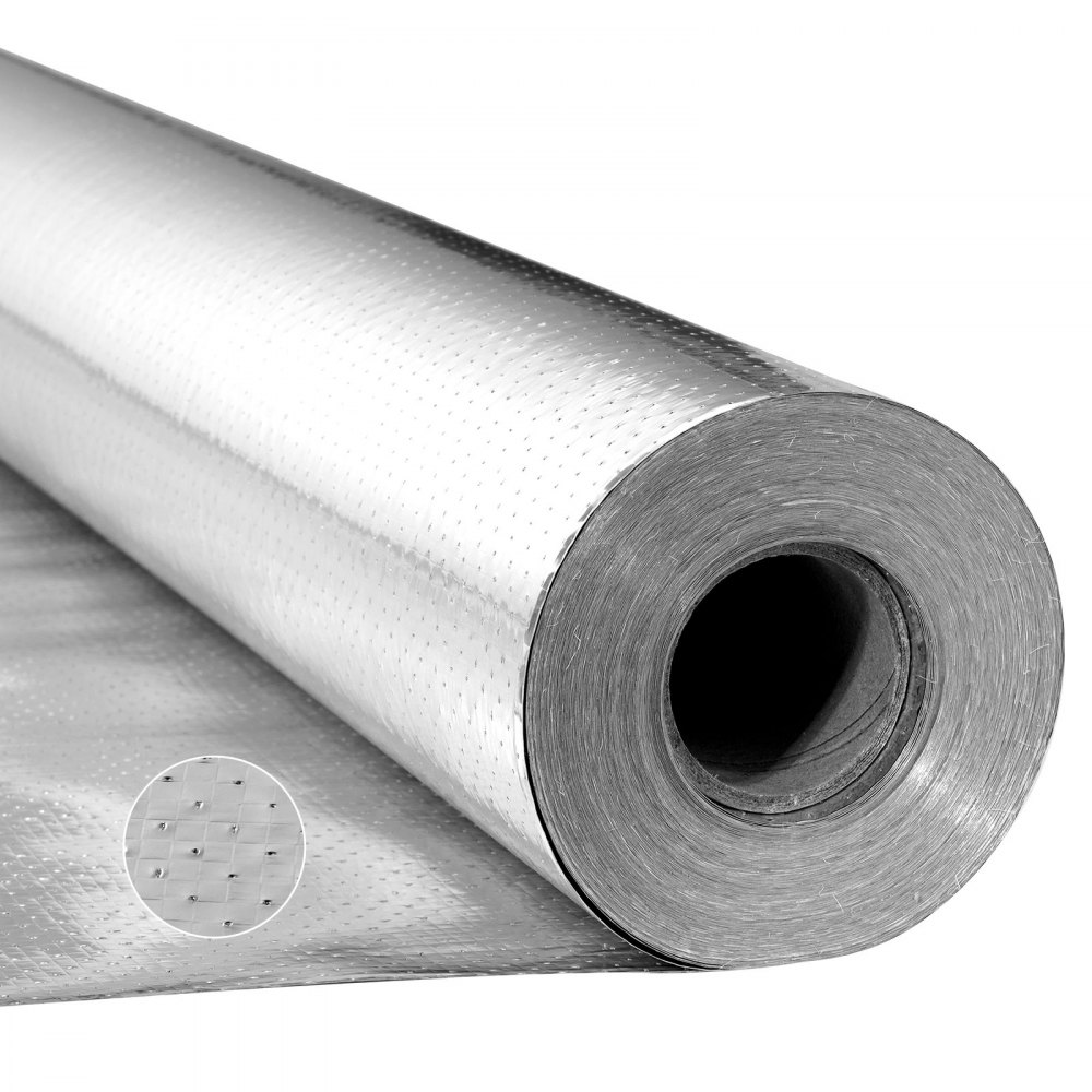 Woven R17 Insulation VEVOR Double Reflective Insulation Roll, Perforated Woven Fabric ...