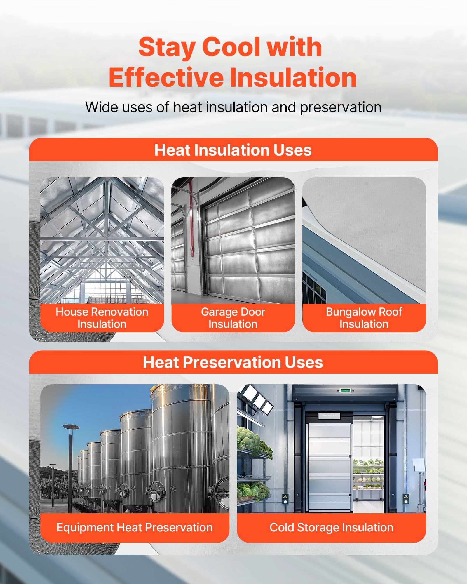 VEVOR Double Reflective Insulation Roll, Perforated Woven Fabric ...