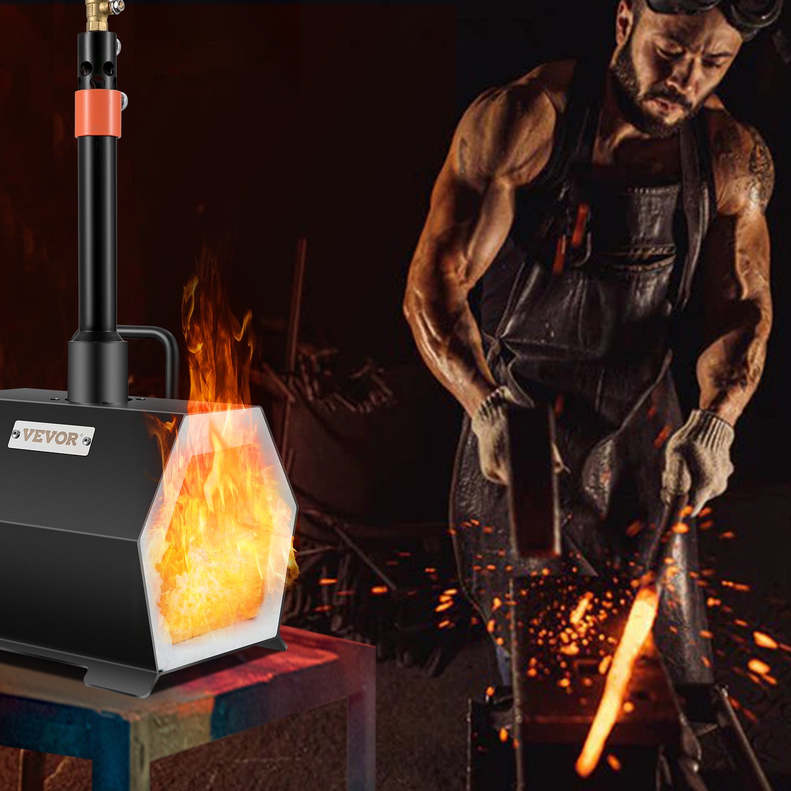 VEVOR Propane Forge Portable, Single Burner Tool and Knife Making ...