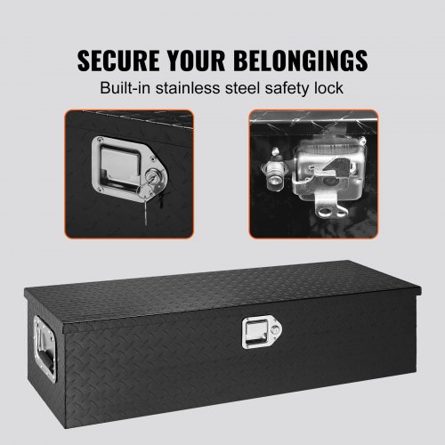 VEVOR Heavy Duty Aluminum Truck Bed Tool Box, Diamond Plate