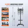 thumbnail interactive-video image 1 of Vevor Tv Stand Manual Dropship VEVOR Mobile TV Stand, Mobile TV Cart For 23 To 60 Inch TVs, Height Adjustable Portable TV Stand With Wheels, With A Tray For Audio-Visual Devices, Rolling 1 of 1