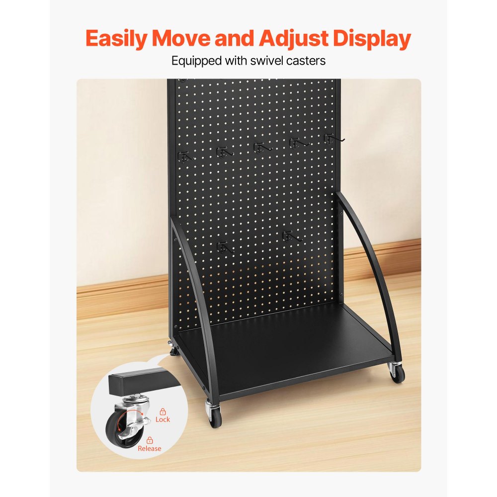 Cold Roll Standing Rack VEVOR Pegboard Retail Display — 30 Hook cold-rolled Stand