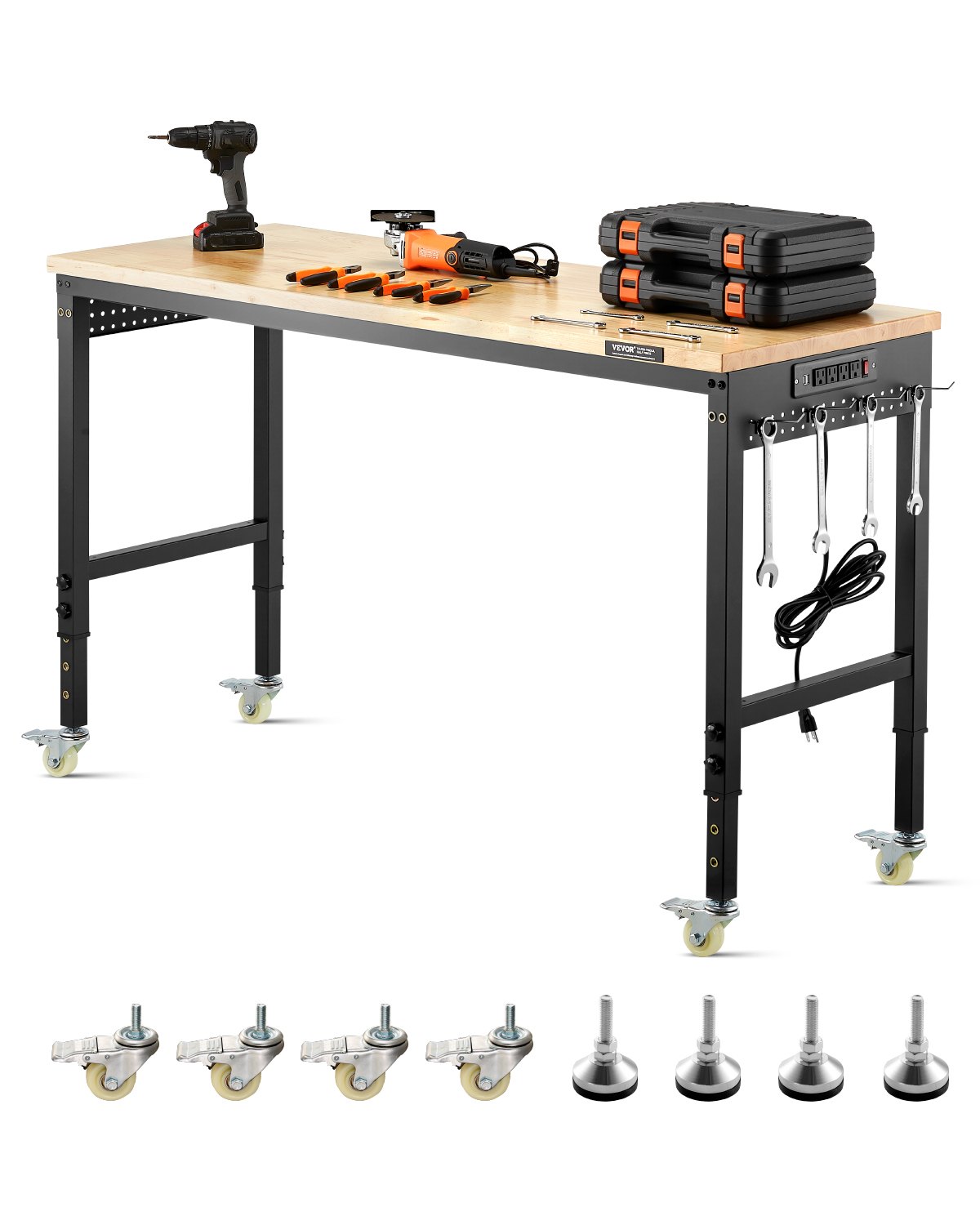 VEVOR Heavy Duty Adjustable Height Workbench – 60