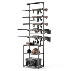VEVOR Gun Rack, Floor Standing, Indoor Rifle Shotgun Rack Stand with ...