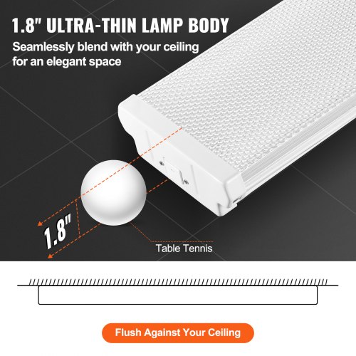 VEVOR 8FT LED Wraparound Light, 110W 10,000LM, Flush Mount