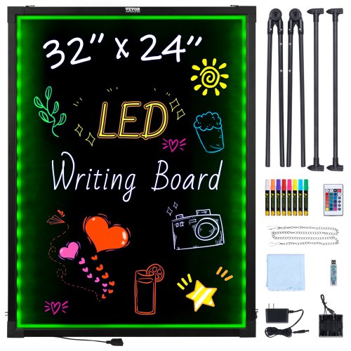 Tableau d'écriture lumineux LED VEVOR, 81 x 61 cm, effaçable et