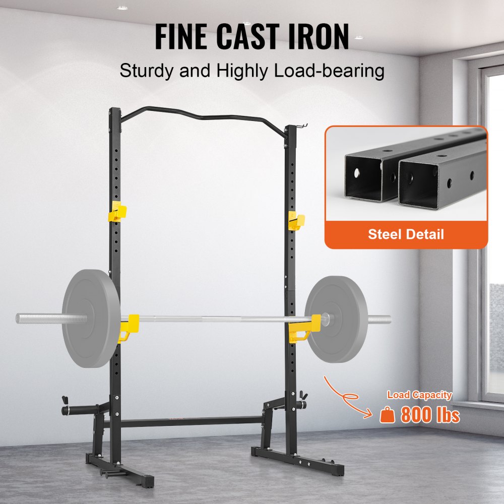 Functional Pull Up Rack VEVOR Squat Stand Power Rack, Multi-Functional Power Rack with Pull up ...