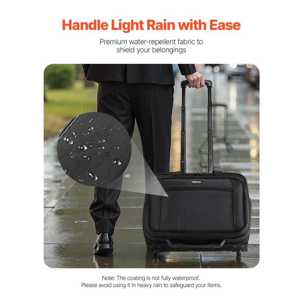 VEVOR Rolling Laptop Bag 15.6 Inch(39.6cm) Wheeled Computer Bag for ...
