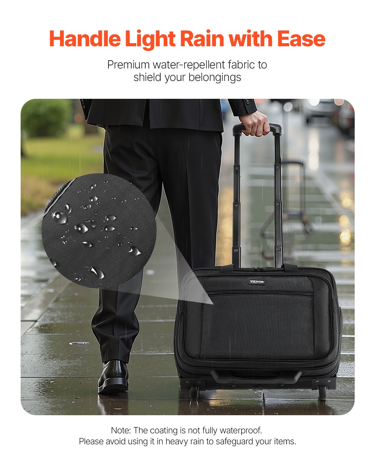 VEVOR Rolling Laptop Bag, Fits Up to 15.6 Inch Laptop, Wheeled ...