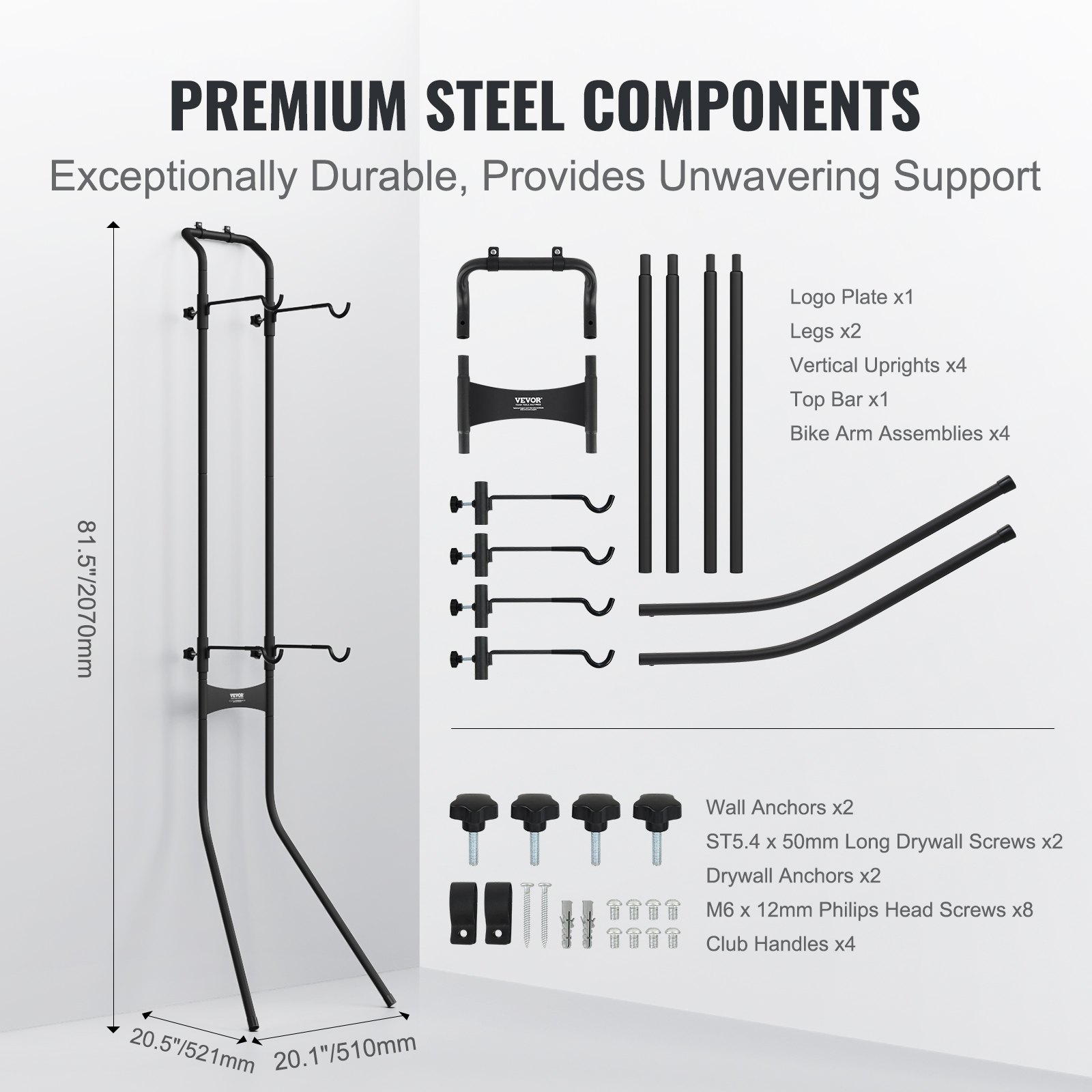 Vr2 Bike Rack VEVOR 2 Bike Storage Rack, Free Standing Gravity Wall Vertical Bike ...