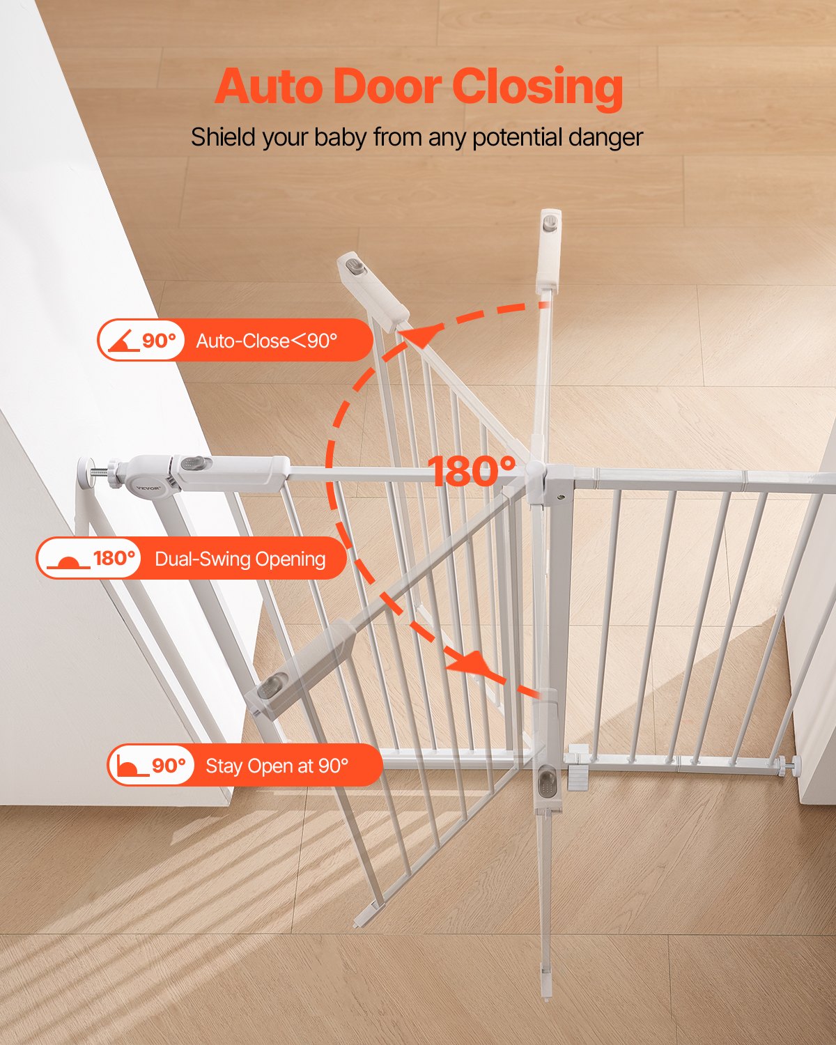VEVOR Baby Gate, 26-40 Inches Adjustable Width, 36 Inches High Dog Gate ...